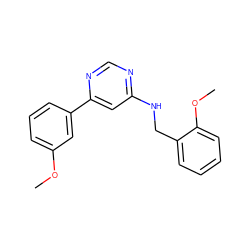 COc1cccc(-c2cc(NCc3ccccc3OC)ncn2)c1 ZINC000004239249