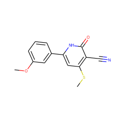 COc1cccc(-c2cc(SC)c(C#N)c(=O)[nH]2)c1 ZINC000299869041