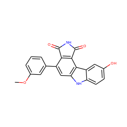 COc1cccc(-c2cc3[nH]c4ccc(O)cc4c3c3c2C(=O)NC3=O)c1 ZINC000034804211