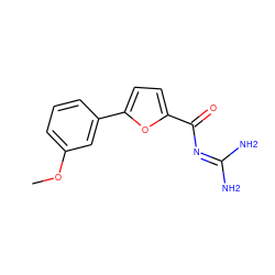 COc1cccc(-c2ccc(C(=O)N=C(N)N)o2)c1 ZINC000013642657