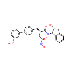 COc1cccc(-c2ccc(C[C@H](CC(=O)NO)C(=O)N[C@H]3c4ccccc4C[C@H]3O)cc2)c1 ZINC000013436324