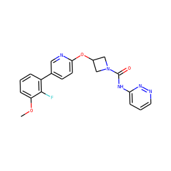 COc1cccc(-c2ccc(OC3CN(C(=O)Nc4cccnn4)C3)nc2)c1F ZINC000114005501