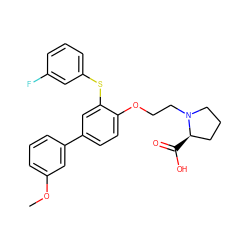 COc1cccc(-c2ccc(OCCN3CCC[C@H]3C(=O)O)c(Sc3cccc(F)c3)c2)c1 ZINC000036143408