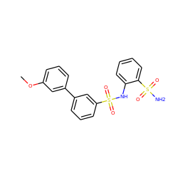 COc1cccc(-c2cccc(S(=O)(=O)Nc3ccccc3S(N)(=O)=O)c2)c1 ZINC000147818754