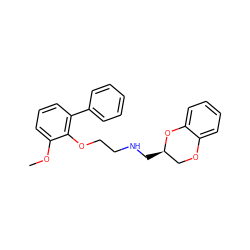 COc1cccc(-c2ccccc2)c1OCCNC[C@@H]1COc2ccccc2O1 ZINC000040568193