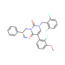 COc1cccc(-c2cn(Cc3c(F)cccc3F)c(=O)n(C[C@H](N)c3ccccc3)c2=O)c1F ZINC000028476410