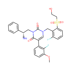 COc1cccc(-c2cn(Cc3c(F)cccc3S(=O)(=O)CCO)c(=O)n(C[C@H](N)c3ccccc3)c2=O)c1F ZINC000028470797