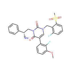 COc1cccc(-c2cn(Cc3c(F)cccc3S(C)(=O)=O)c(=O)n(C[C@H](N)c3ccccc3)c2=O)c1F ZINC000028472464