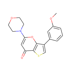 COc1cccc(-c2csc3c(=O)cc(N4CCOCC4)oc23)c1 ZINC000101661801