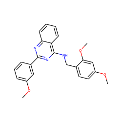 COc1cccc(-c2nc(NCc3ccc(OC)cc3OC)c3ccccc3n2)c1 ZINC000004266719