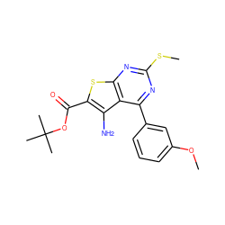 COc1cccc(-c2nc(SC)nc3sc(C(=O)OC(C)(C)C)c(N)c23)c1 ZINC000035943219