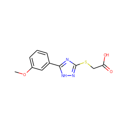 COc1cccc(-c2nc(SCC(=O)O)n[nH]2)c1 ZINC000003161257