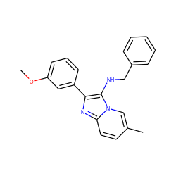 COc1cccc(-c2nc3ccc(C)cn3c2NCc2ccccc2)c1 ZINC000000319814