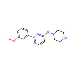 COc1cccc(-c2nccc(NC3CCNCC3)n2)c1 ZINC000004267683