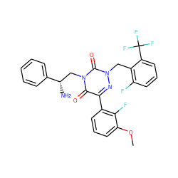 COc1cccc(-c2nn(Cc3c(F)cccc3C(F)(F)F)c(=O)n(C[C@H](N)c3ccccc3)c2=O)c1F ZINC000044404243