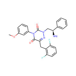 COc1cccc(-n2c(=O)c(Cc3c(F)cccc3F)nn(C[C@H](N)c3ccccc3)c2=O)c1 ZINC000040429197