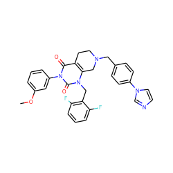 COc1cccc(-n2c(=O)c3c(n(Cc4c(F)cccc4F)c2=O)CN(Cc2ccc(-n4ccnc4)cc2)CC3)c1 ZINC000028823811