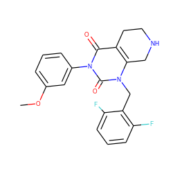 COc1cccc(-n2c(=O)c3c(n(Cc4c(F)cccc4F)c2=O)CNCC3)c1 ZINC000028863521