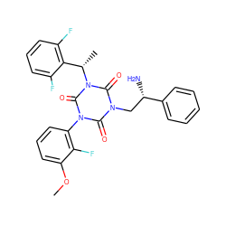 COc1cccc(-n2c(=O)n(C[C@H](N)c3ccccc3)c(=O)n([C@@H](C)c3c(F)cccc3F)c2=O)c1F ZINC000028115384