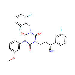 COc1cccc(-n2c(=O)n(CC[C@@H](N)c3cccc(F)c3)c(=O)n(Cc3c(F)cccc3F)c2=O)c1 ZINC000028109926