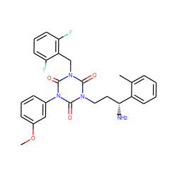 COc1cccc(-n2c(=O)n(CC[C@@H](N)c3ccccc3C)c(=O)n(Cc3c(F)cccc3F)c2=O)c1 ZINC000028116394