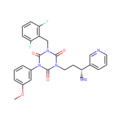 COc1cccc(-n2c(=O)n(CC[C@@H](N)c3cccnc3)c(=O)n(Cc3c(F)cccc3F)c2=O)c1 ZINC000028118056