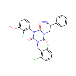 COc1cccc(-n2c(=O)n(Cc3c(Cl)cccc3Cl)c(=O)n(C[C@H](N)c3ccccc3)c2=O)c1F ZINC000028112858