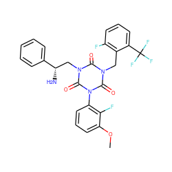 COc1cccc(-n2c(=O)n(Cc3c(F)cccc3C(F)(F)F)c(=O)n(C[C@H](N)c3ccccc3)c2=O)c1F ZINC000028114101