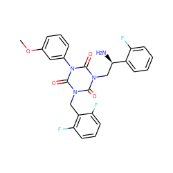 COc1cccc(-n2c(=O)n(Cc3c(F)cccc3F)c(=O)n(C[C@@H](N)c3ccccc3F)c2=O)c1 ZINC000028114401