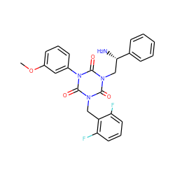 COc1cccc(-n2c(=O)n(Cc3c(F)cccc3F)c(=O)n(C[C@H](N)c3ccccc3)c2=O)c1 ZINC000028117093