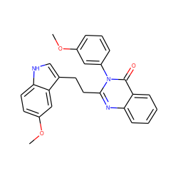 COc1cccc(-n2c(CCc3c[nH]c4ccc(OC)cc34)nc3ccccc3c2=O)c1 ZINC000013821527