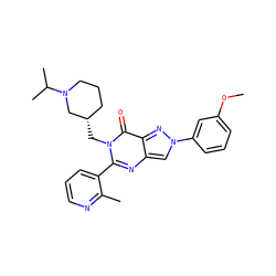 COc1cccc(-n2cc3nc(-c4cccnc4C)n(C[C@H]4CCCN(C(C)C)C4)c(=O)c3n2)c1 ZINC000169329322