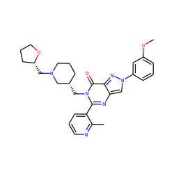 COc1cccc(-n2cc3nc(-c4cccnc4C)n(C[C@H]4CCCN(C[C@@H]5CCCO5)C4)c(=O)c3n2)c1 ZINC000169329327