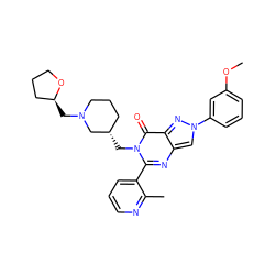 COc1cccc(-n2cc3nc(-c4cccnc4C)n(C[C@H]4CCCN(C[C@H]5CCCO5)C4)c(=O)c3n2)c1 ZINC000169329328