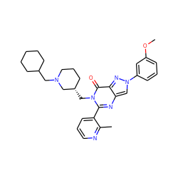 COc1cccc(-n2cc3nc(-c4cccnc4C)n(C[C@H]4CCCN(CC5CCCCC5)C4)c(=O)c3n2)c1 ZINC000169331009