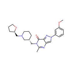 COc1cccc(-n2cc3nc(C)n(C[C@H]4CCCN(C[C@H]5CCCO5)C4)c(=O)c3n2)c1 ZINC000169331016