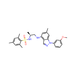 COc1cccc(-n2ncc3c(NC[C@H](C)NS(=O)(=O)c4c(C)cc(C)cc4C)cc(C)cc32)c1 ZINC000066098626