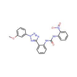 COc1cccc(-n2nnc(-c3ccccc3NC(=O)Nc3ccccc3[N+](=O)[O-])n2)c1 ZINC001772656645