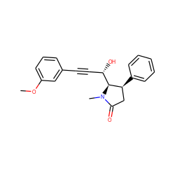 COc1cccc(C#C[C@H](O)[C@H]2[C@@H](c3ccccc3)CC(=O)N2C)c1 ZINC000028461159