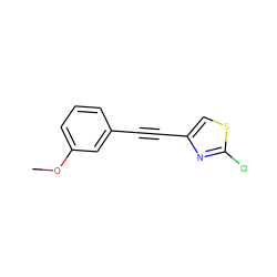 COc1cccc(C#Cc2csc(Cl)n2)c1 ZINC000066103743