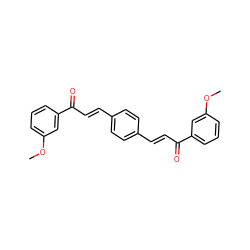 COc1cccc(C(=O)/C=C/c2ccc(/C=C/C(=O)c3cccc(OC)c3)cc2)c1 ZINC000169306880