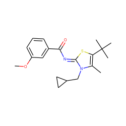 COc1cccc(C(=O)/N=c2\sc(C(C)(C)C)c(C)n2CC2CC2)c1 ZINC000028954330