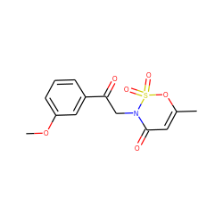 COc1cccc(C(=O)CN2C(=O)C=C(C)OS2(=O)=O)c1 ZINC000653686904