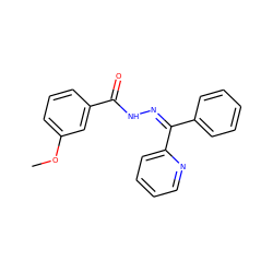 COc1cccc(C(=O)N/N=C(/c2ccccc2)c2ccccn2)c1 ZINC000000369582