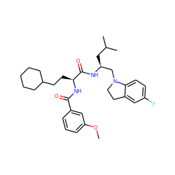 COc1cccc(C(=O)N[C@@H](CCC2CCCCC2)C(=O)N[C@@H](CC(C)C)CN2CCc3cc(F)ccc32)c1 ZINC000014971497