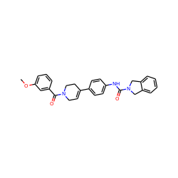 COc1cccc(C(=O)N2CC=C(c3ccc(NC(=O)N4Cc5ccccc5C4)cc3)CC2)c1 ZINC000166861872