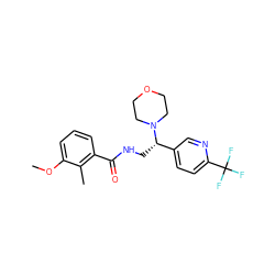 COc1cccc(C(=O)NC[C@@H](c2ccc(C(F)(F)F)nc2)N2CCOCC2)c1C ZINC001772656895