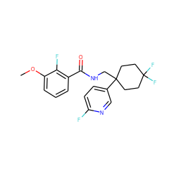 COc1cccc(C(=O)NCC2(c3ccc(F)nc3)CCC(F)(F)CC2)c1F ZINC000217360478