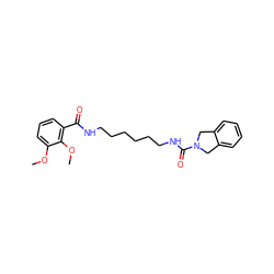 COc1cccc(C(=O)NCCCCCCNC(=O)N2Cc3ccccc3C2)c1OC ZINC000165565431
