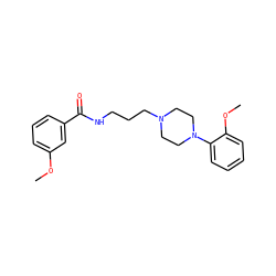 COc1cccc(C(=O)NCCCN2CCN(c3ccccc3OC)CC2)c1 ZINC000011909366